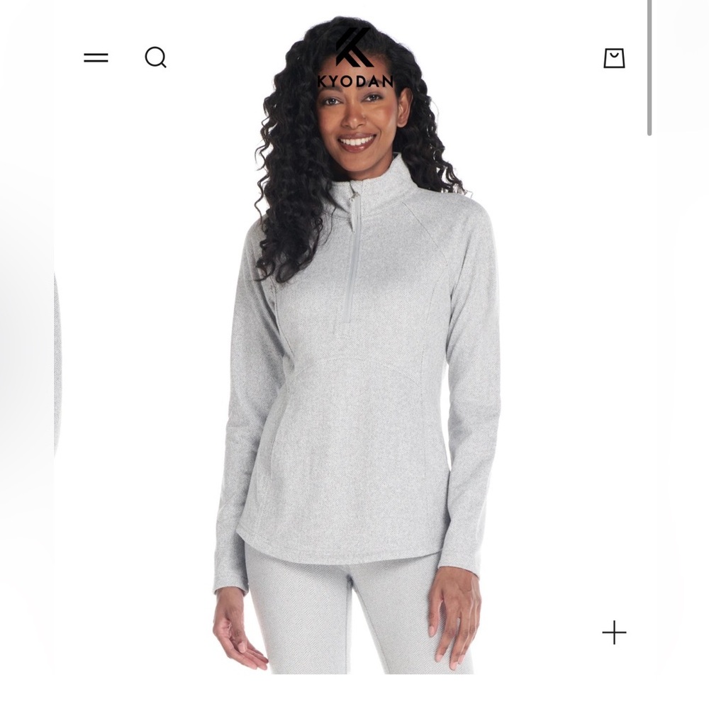 Kyodan Alpine 1/4 zip double brushed jacquard sweater